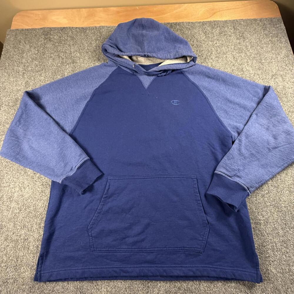 Champion‎ Mens XL Blue Pullover Hoodie Sweatshirt S90176 Raglan 1289